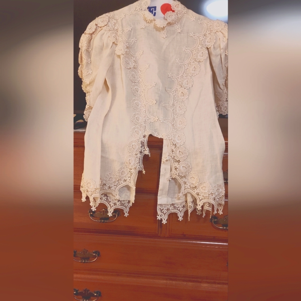 Beautiful Dress 2pc Vintage Lace & LINEN, SZ10. 1960s, GREAT GATSBY Wedding